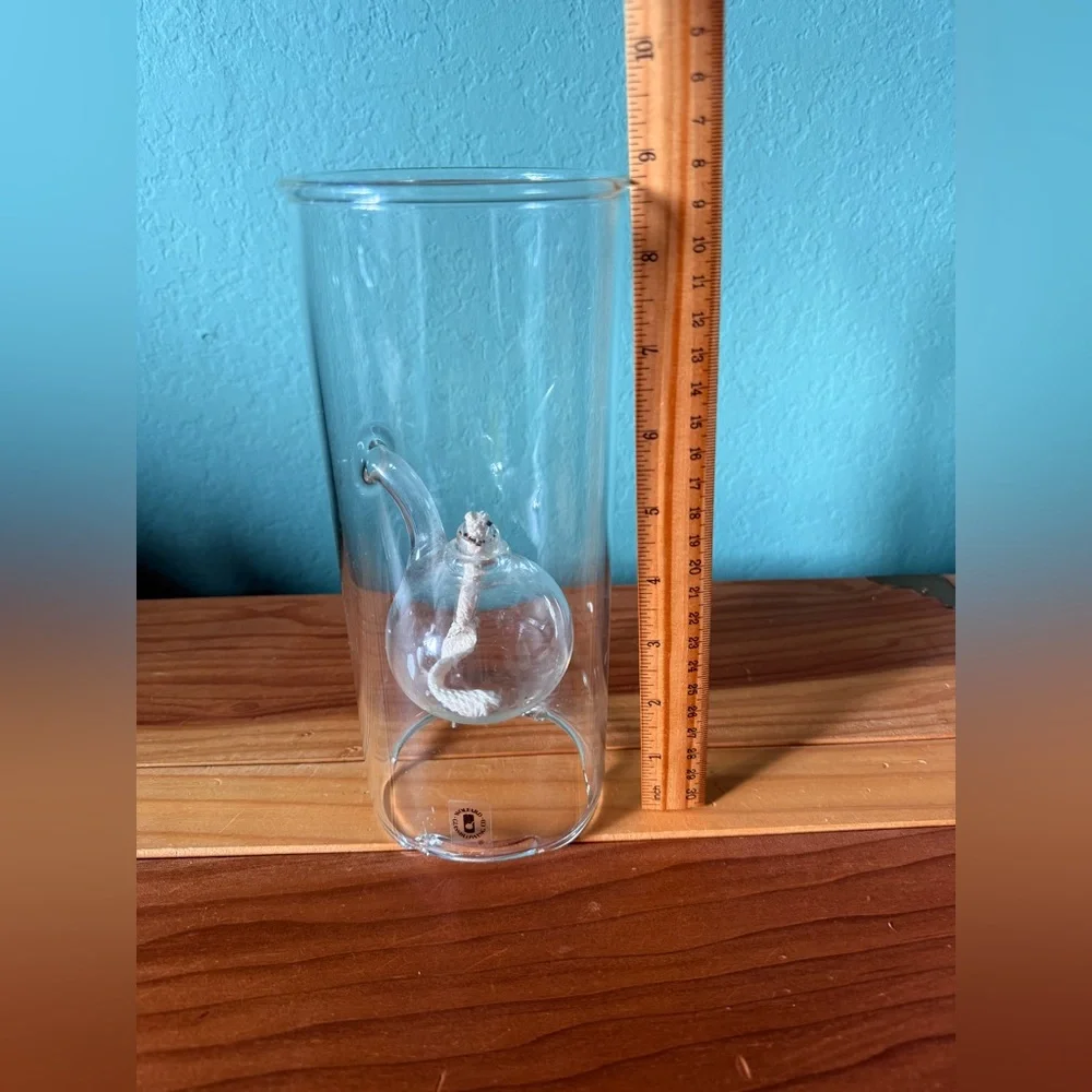 Wolfard Glassblowing Co Hand Blown Oil Lamp 9”